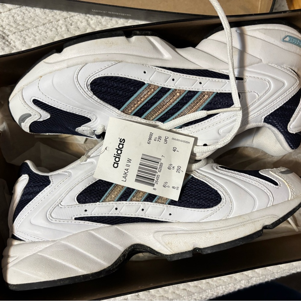 Adidas Laika II Navy and White Sneakers